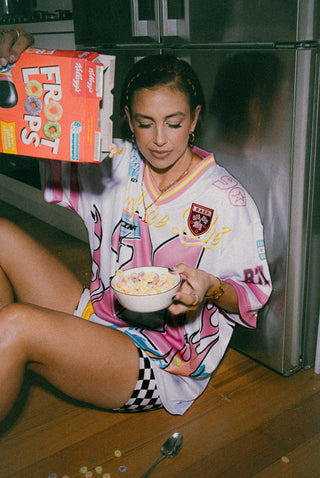 Lara Short Sleeve Tee - White/Graphic Print