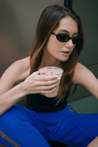 Brianna Towelling Pant - Sapphire