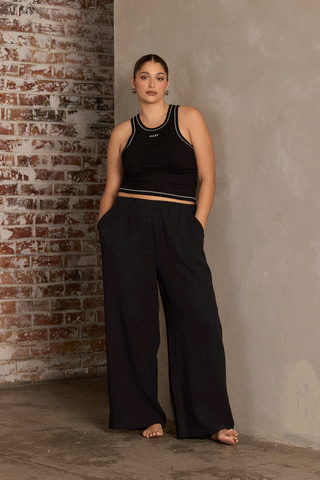 TEXTURED SUMMER PANT - BLACK