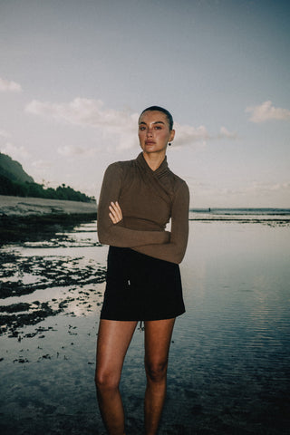 Jewel Longsleeve Top - Mocha
