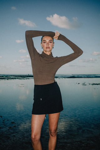 Jewel Longsleeve Top - Mocha