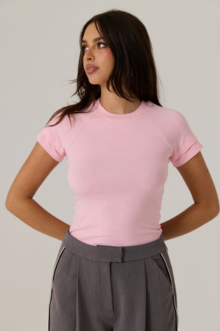 Zarah Baby Tee - Pop Pink