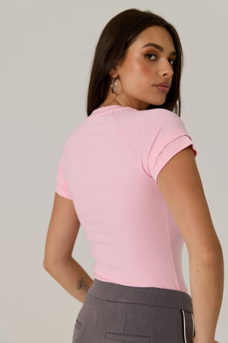 Zarah Baby Tee - Pop Pink