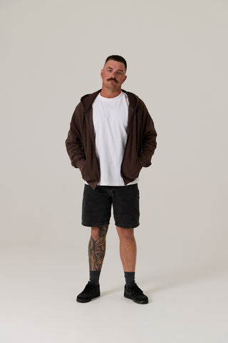 Remy Zip Fleece Hoodie - Vintage Dark Truffle