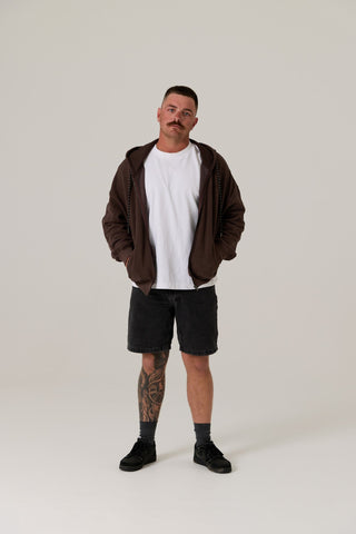 Remy Zip Fleece Hoodie - Vintage Dark Truffle