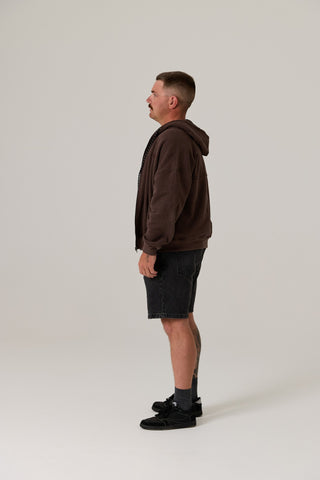Remy Zip Fleece Hoodie - Vintage Dark Truffle