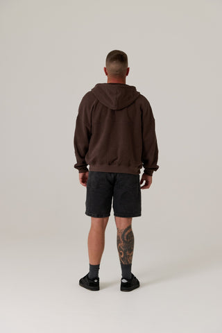 Remy Zip Fleece Hoodie - Vintage Dark Truffle