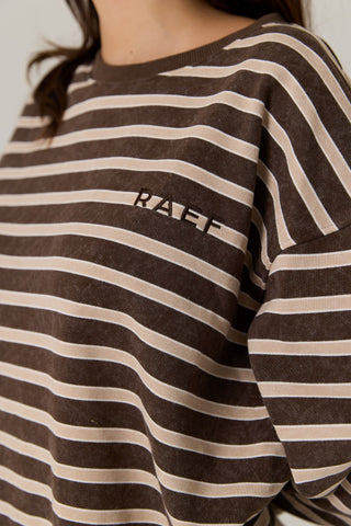 Frankie Crew Neck Fleece - Dark Truffle / Stripe