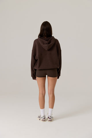 Remy Zip Fleece Hoodie - Vintage Dark Truffle