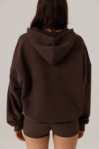 Remy Zip Fleece Hoodie - Vintage Dark Truffle