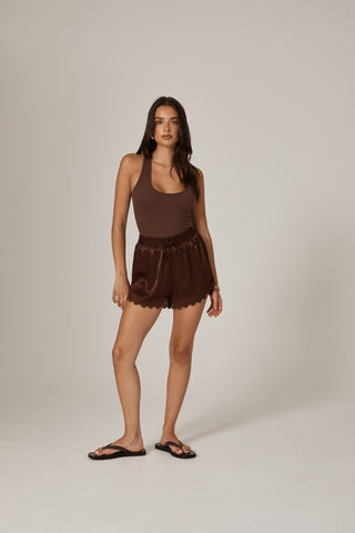 Lola Lace Short - Cocoa