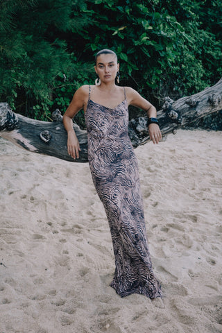 Kylie Chiffon Maxi Dress - Bronzed Zebra