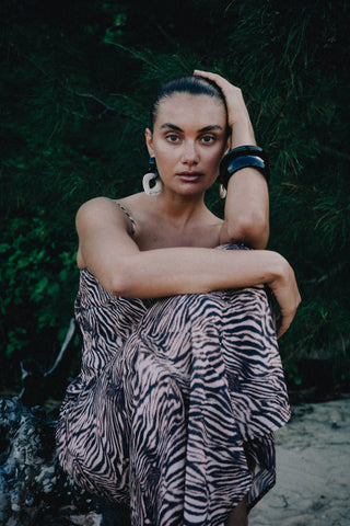 Kylie Chiffon Maxi Dress - Bronzed Zebra
