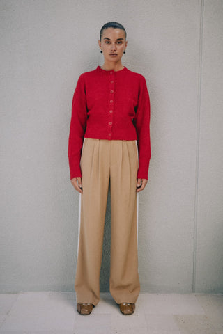 Addison Trouser - Camel/White