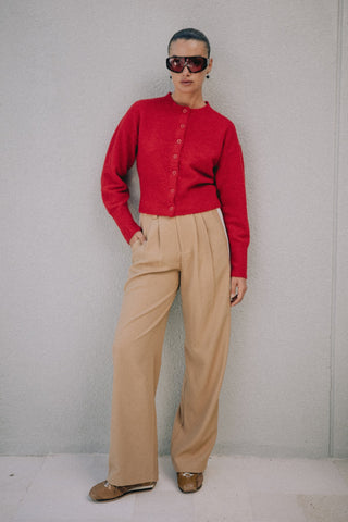 Emma Knit Cardigan - Red