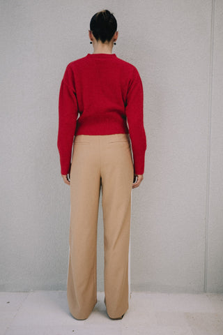 Addison Trouser - Camel/White