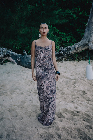 Kylie Chiffon Maxi Dress - Bronzed Zebra