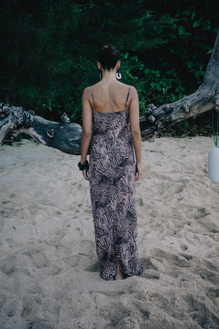 Kylie Chiffon Maxi Dress - Bronzed Zebra