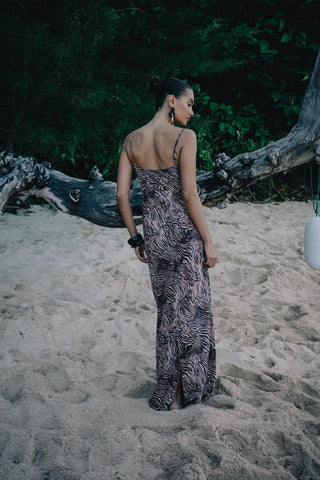 Kylie Chiffon Maxi Dress - Bronzed Zebra