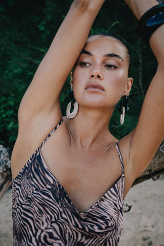 Kylie Chiffon Maxi Dress - Bronzed Zebra