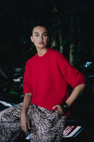 Amelia Shaggy Knit - Red