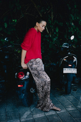 Amelia Shaggy Knit - Red