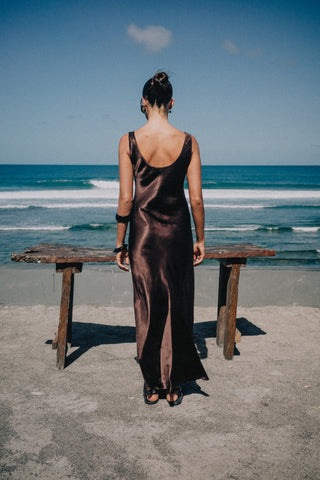 Jones Satin Maxi Dress - Bronzed