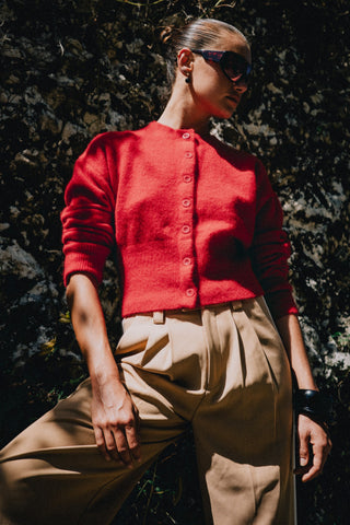 Emma Knit Cardigan - Red