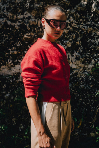 Emma Knit Cardigan - Red
