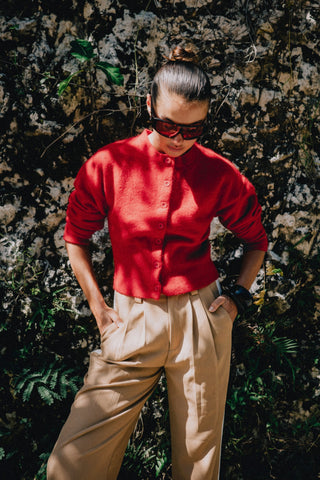Emma Knit Cardigan - Red