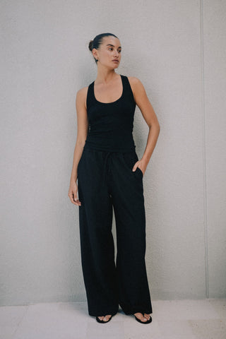 Valerie Ribbed Tank - Black