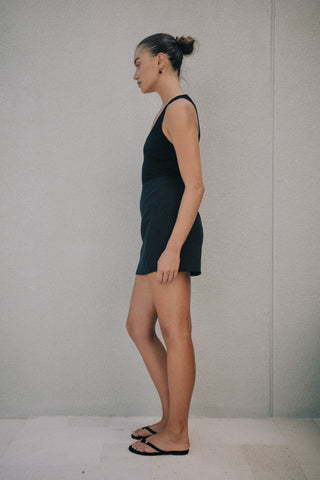 Mia Ribbed Tank - Black