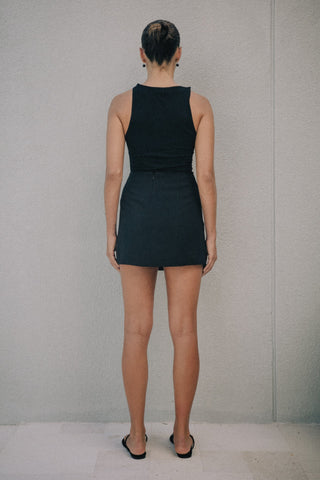 Mia Ribbed Tank - Black