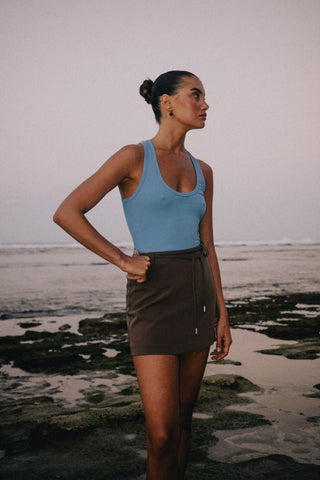 Valerie Ribbed Tank - Cornflower