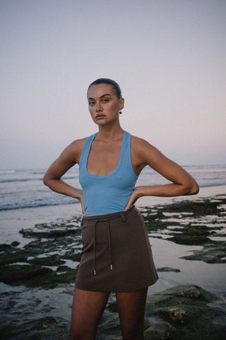 Valerie Ribbed Tank - Cornflower