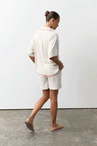 Monty Linen Shirt - Natural/Mango