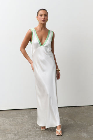 Kirby Satin Maxi Dress - Perfectly Pale