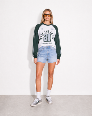 Lou Oversized Raglan - White