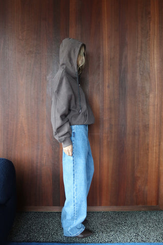 Remy Zip Fleece Hoodie - Vintage Dark Truffle