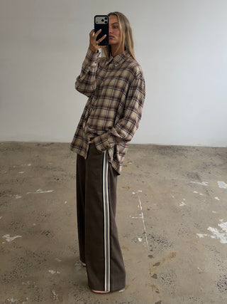 Josie Wide Leg Trouser - Yarn Dyed Check
