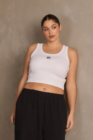 RAEF Cropped Logo Tank - White