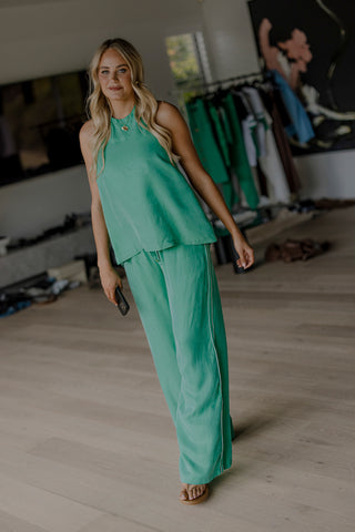 Annabelle Cupro Pant - Apple Green