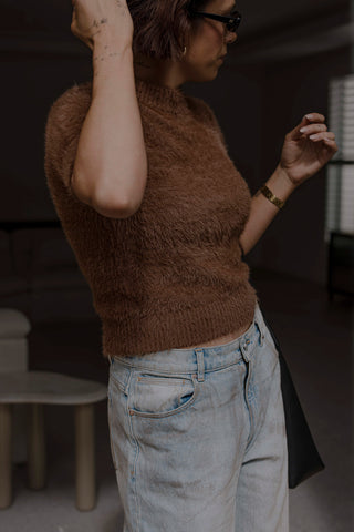 Amie Shaggy Knit - Coco