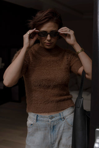 Amie Shaggy Knit - Coco
