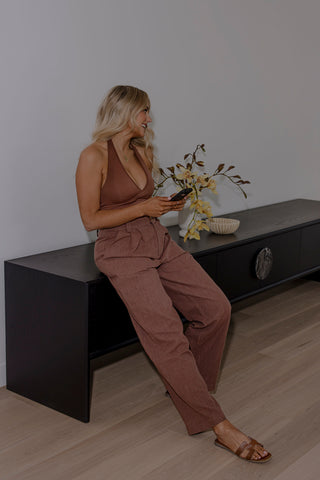 Chilli Textured Pant - Coco