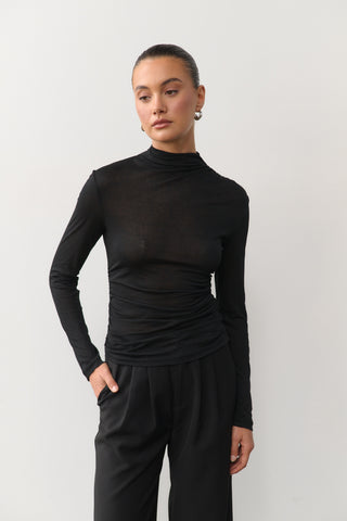 Monica Longsleeve Top - Black