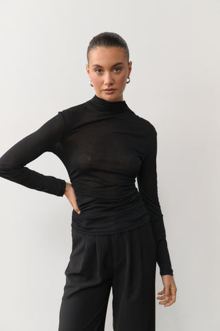 Monica Longsleeve Top - Black