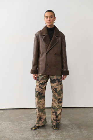 Natali Faux Shearling Jacket - Chocolate