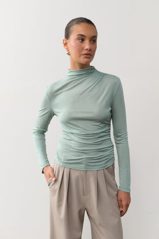 Monica Longsleeve Top - Seafoam