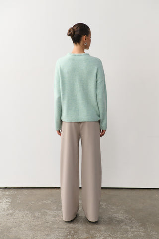 Olivia Wide Leg Pant - Oyster Grey